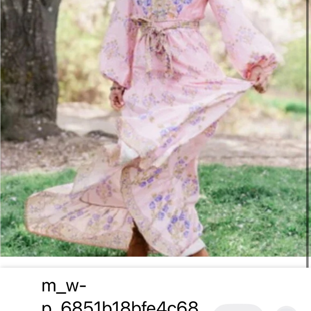 Elegant Pink Floral Maxi Dress NWT XS “a loves a” - Picture 11 of 15
